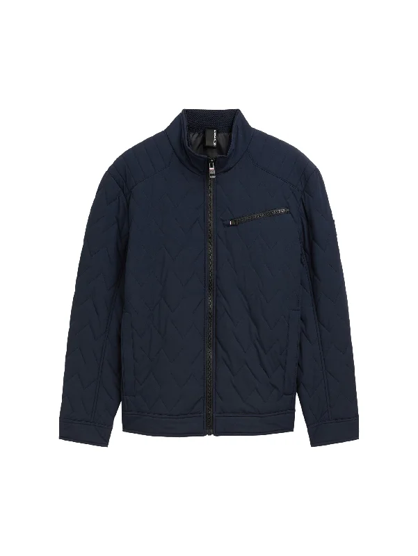 Smart Pants Quilted Biker Navy Jacket