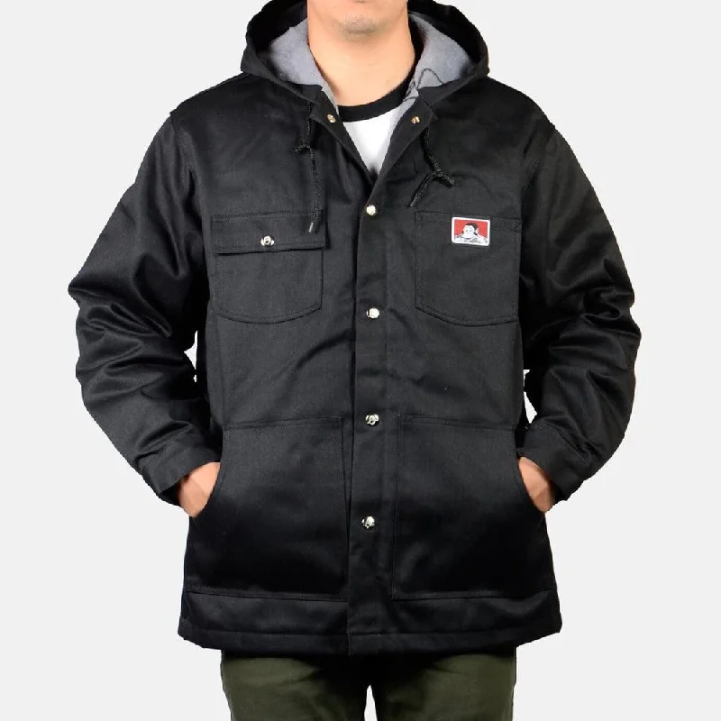 Weekend Styles Hooded Jacket with Snaps: Black