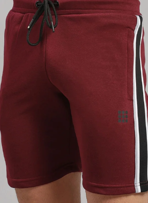 Stylish Casuals Men Maroon Solid Short