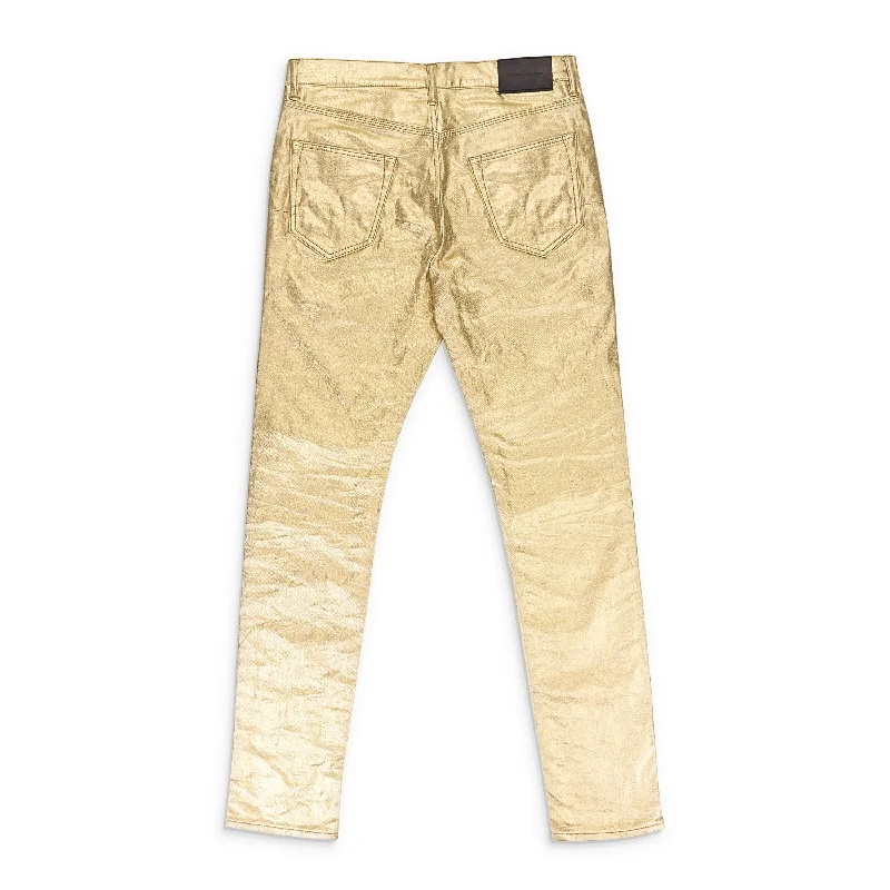Versatile Wear METALLIC MONOGRAM YELLOW SKINNY JEANS