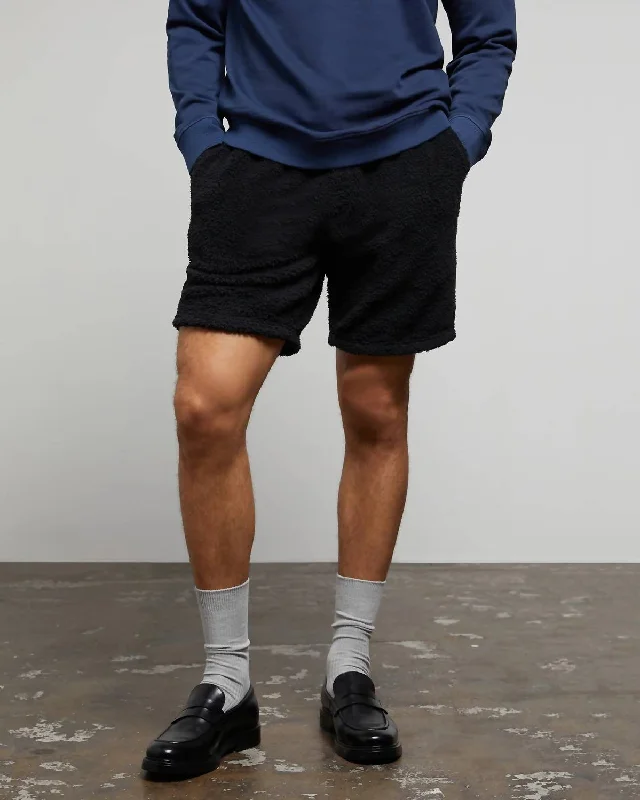 Fall Fashion Mens Sherpa Short In Black