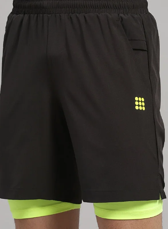 Fashion Jacket Men Black Solid Short