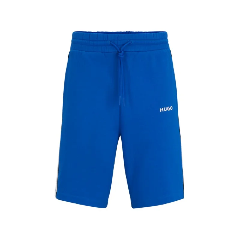 Casual Attire Cotton-terry color-blocked shorts with contrast panels