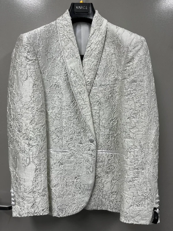 Fashion Jacket Varce Ivory Embossed Jacket