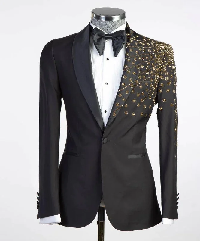 Classic Styles Men’s Golden Tuxedo Suit
