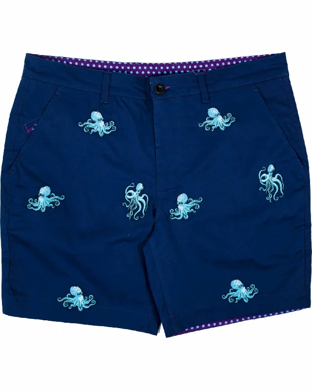 Comfy Tops Edward Short In Octopus Embroidery