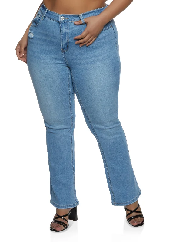 Urban Jackets Plus Size WAX Whiskered Boot Cut Jeans