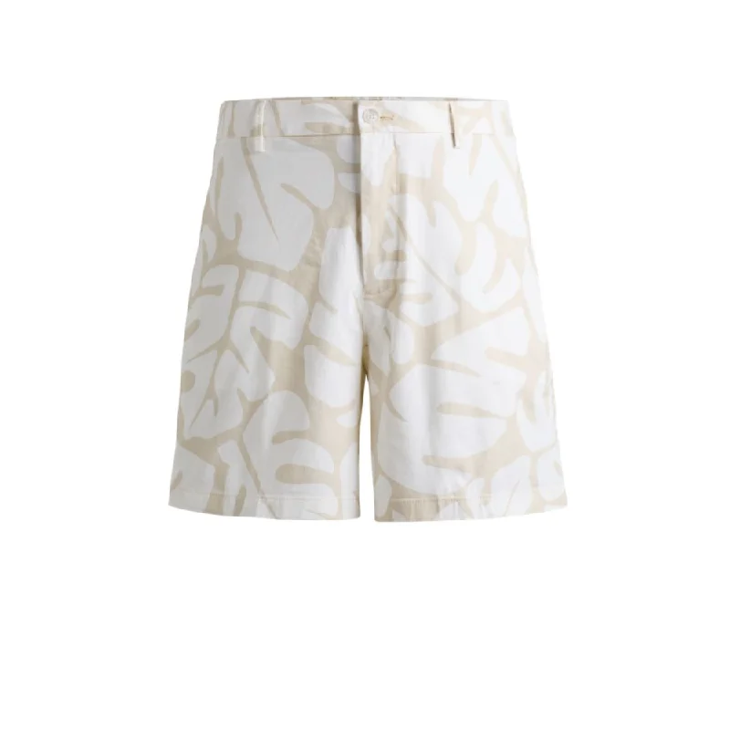 Formal Wear Regular-fit shorts in printed stretch-cotton twill