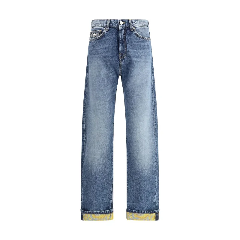 Casual Shirts Versace Barocco Turn-Up Men's Jeans