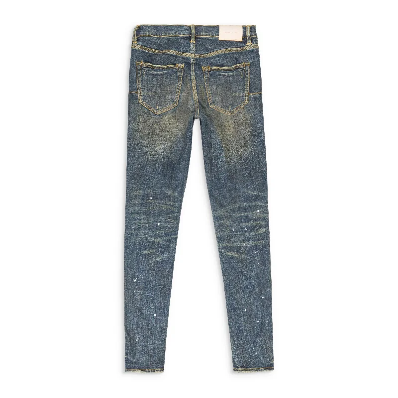 Minimal Apparel DARK VINTAGE WITH PAINT-DARK DIRTY Indigo SKINNY JEANS