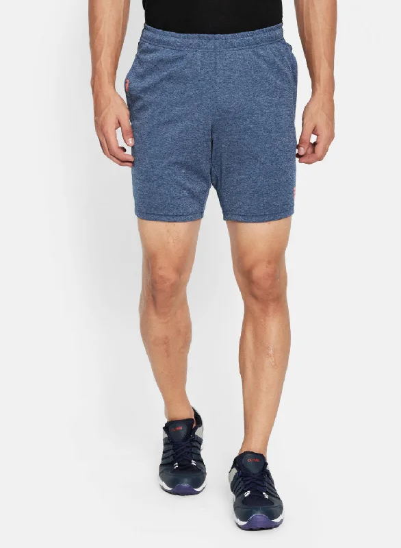 Premium T-shirts Mens NAvy Blue Self Design Short