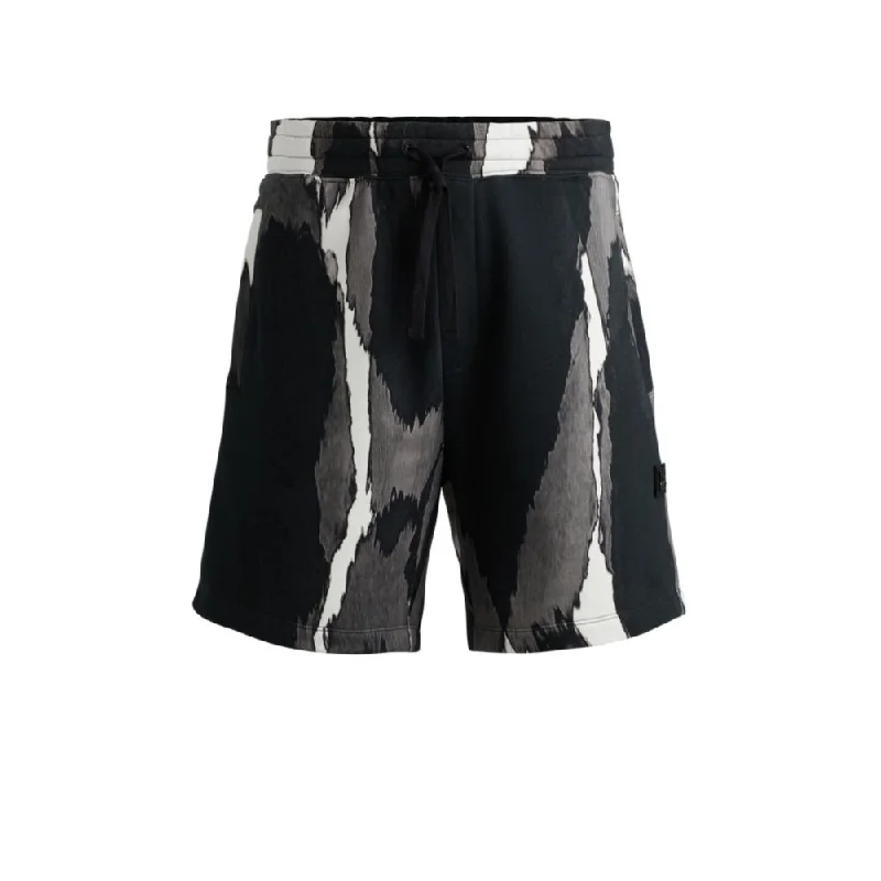 Outdoor Apparel Cotton-terry shorts with camouflage print