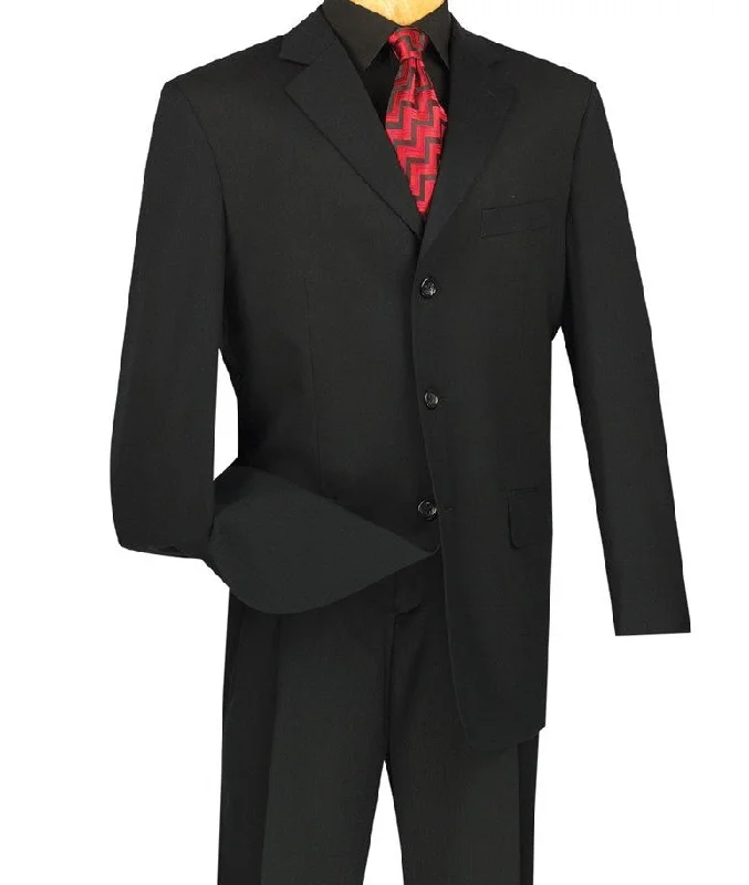 Office Outfits Mont Blanc Collection - Regular Fit Suit 3 Button 2 Piece in Black