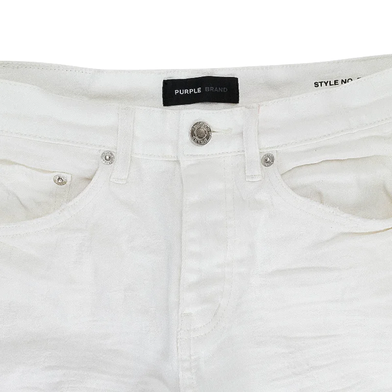 Bold Designs JACQUARD MONOGRAM WHITE SKINNY JEANS