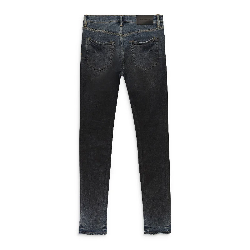 Practical Clothing MID INDIGO COLOR COATED GRADIENT Black SKINNY JEANS