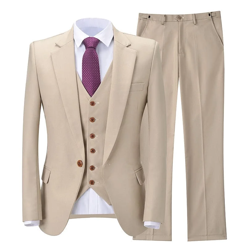 Classic Apparel 3 Piece Men's Suits Slim Fit Suits(Blazer+vest+Pants)