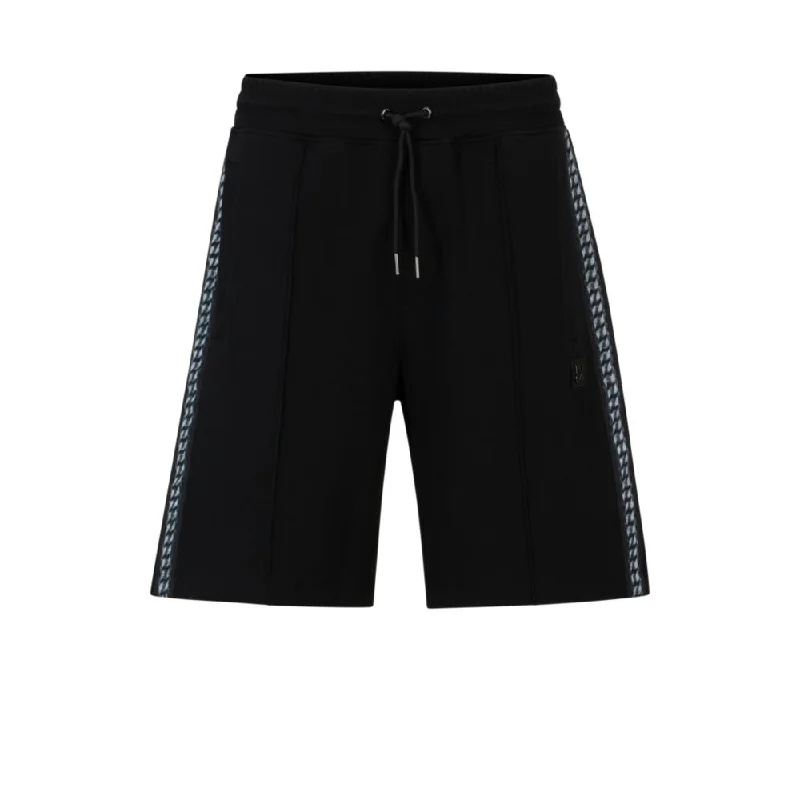 Premium Clothing Stretch-cotton relaxed-fit shorts with stacked logo
