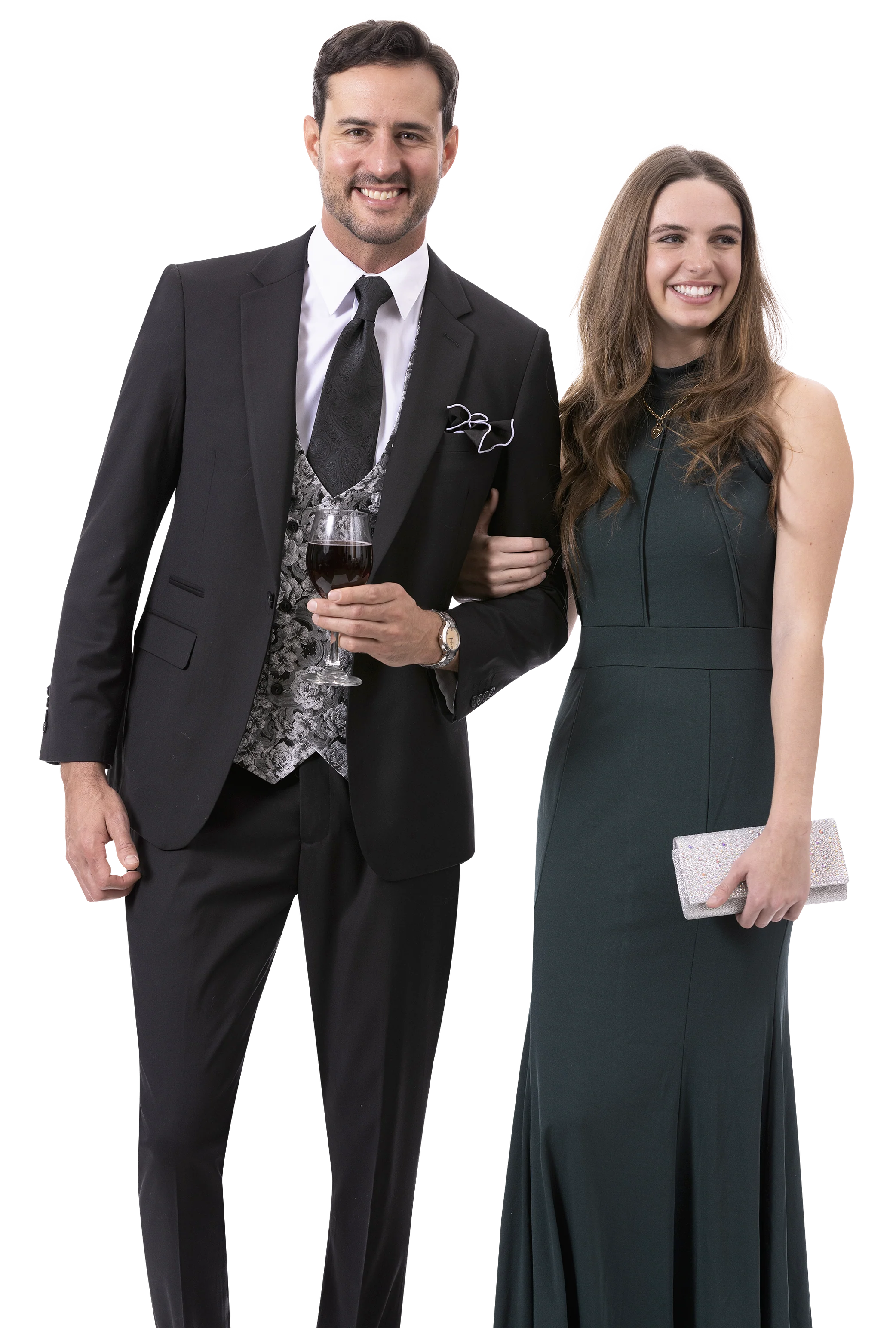 Athletic Gear Black Three Piece Regular Fit Fashion Suit M2795