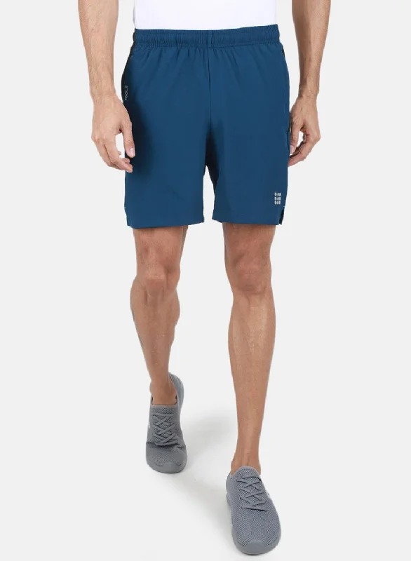 Comfortable Fits Rock-it Men Teal Blue Solid Short