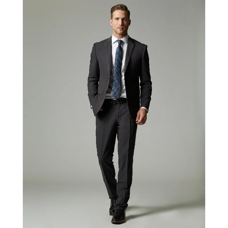 Trendy Apparel Charcoal Tempo Stretch Slim Fit 1-Pant Suit