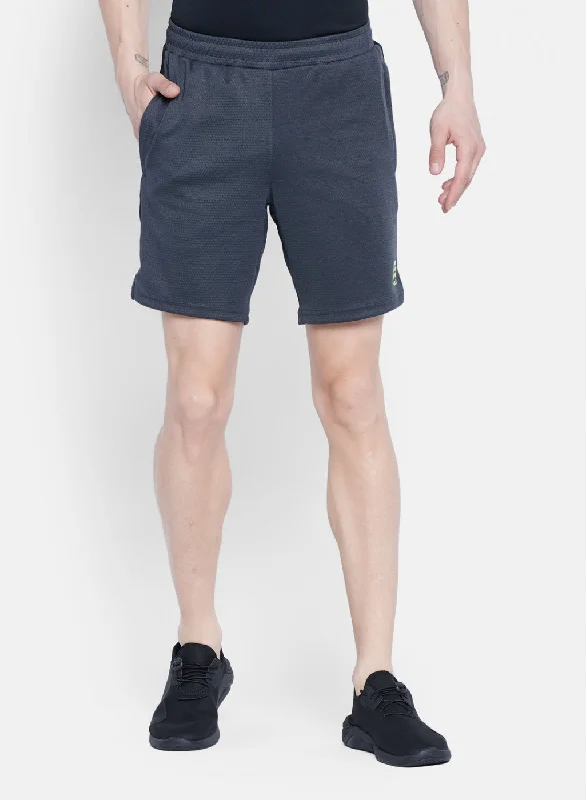 Relaxed Fit Clothing Mens Grey Self Design Short