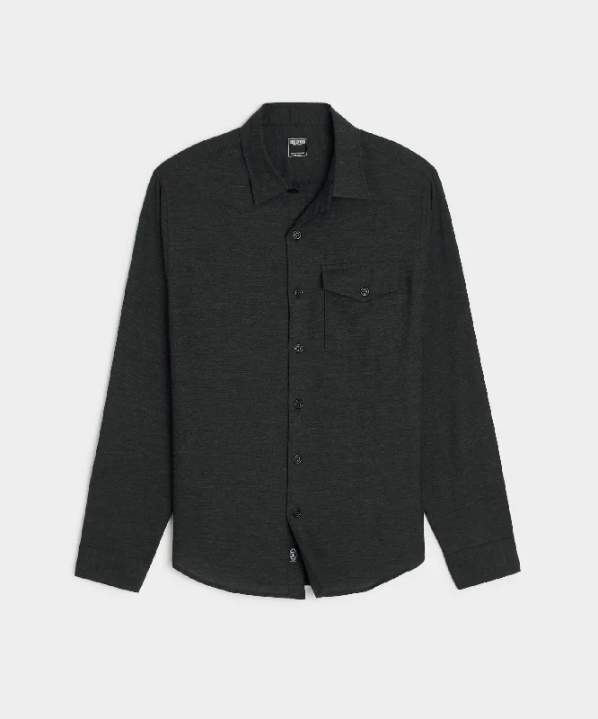 Classic Fits Cotton-Cashmere Lodge Shirt in Black