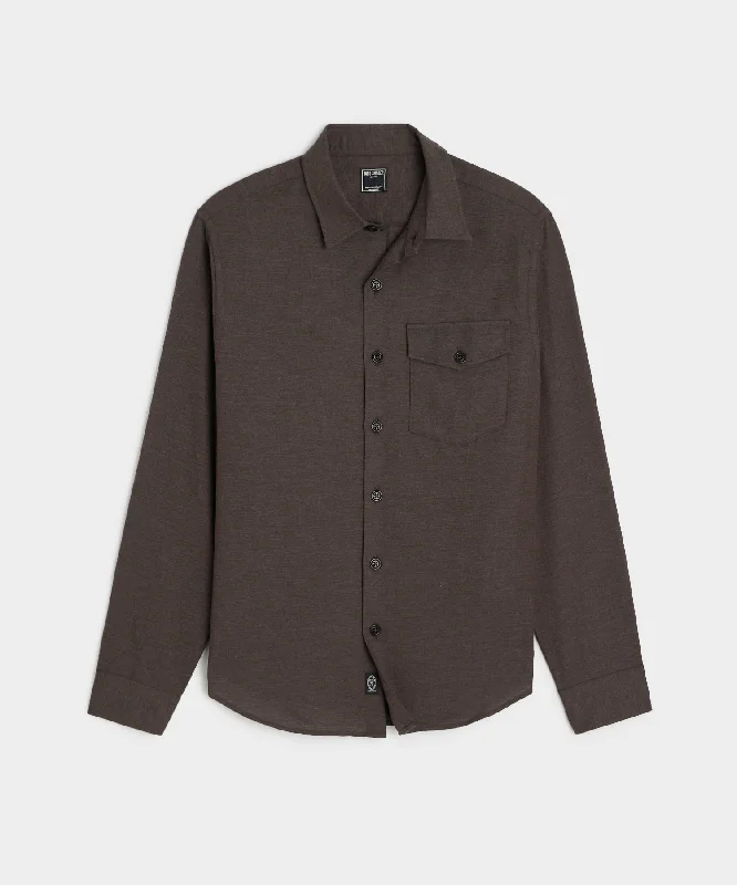 Outdoor Gear Cotton-Cashmere Lodge Shirt in Brown