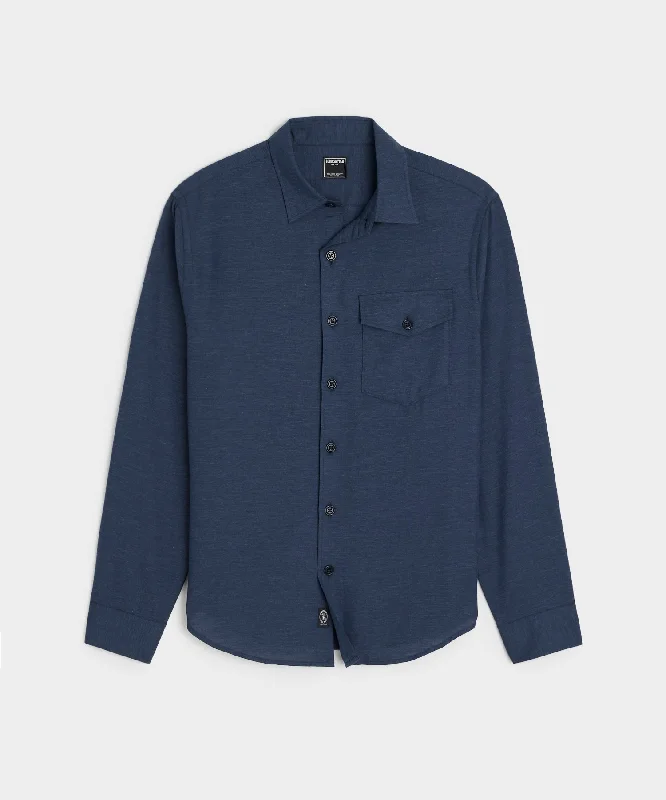 Modern Basics Cotton-Cashmere Lodge Shirt in Navy