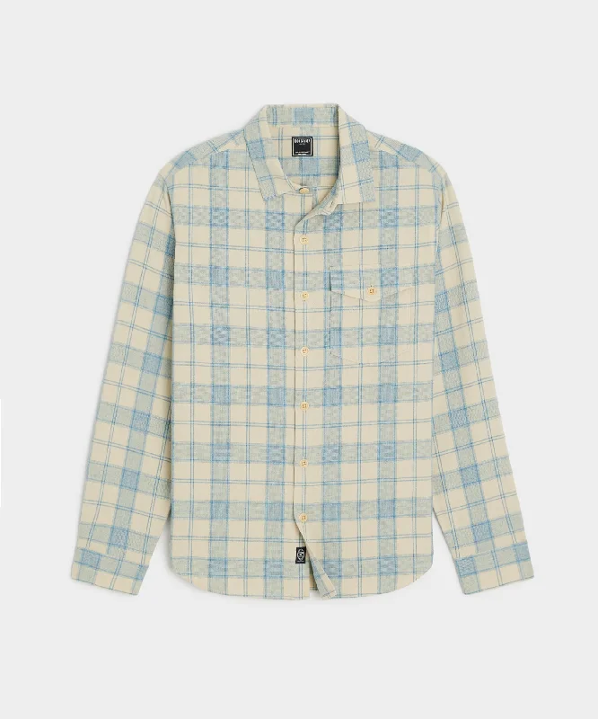 Casual Button-ups Peached Cotton Lodge Shirt in Blue Plaid