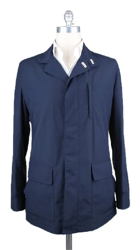 Classic Apparel Luciano Barbera Navy Blue Raincoat