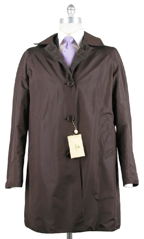 Street Style Luigi Borrelli Brown Coat – Size: 38 US / 48 EU