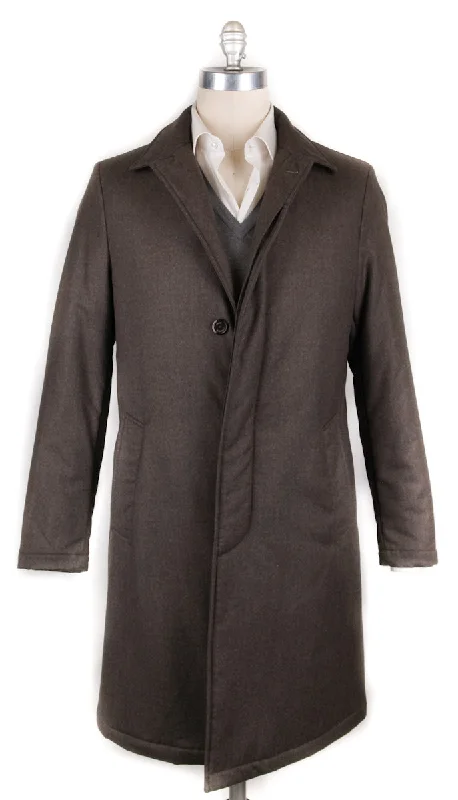 Trendy Look Luigi Borrelli Brown Raincoat