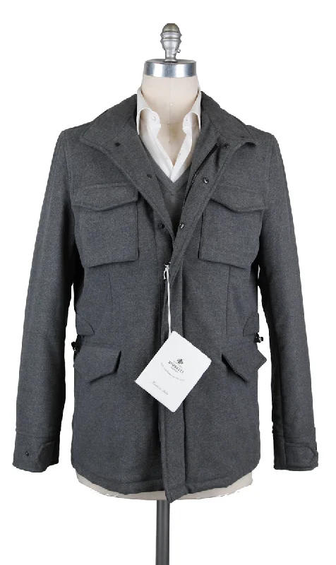 Travel Wear Luigi Borrelli Gray Peacoat