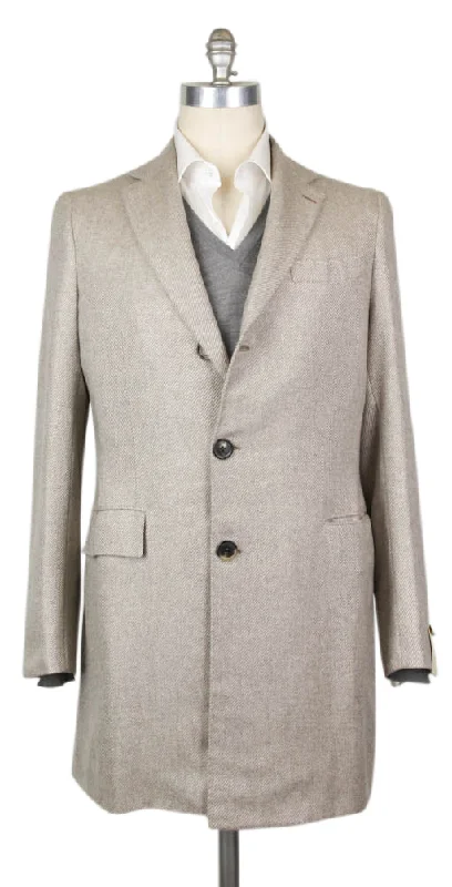 Layered Outfits Luigi Borrelli Light Brown Coat - 38 US / 48 EU