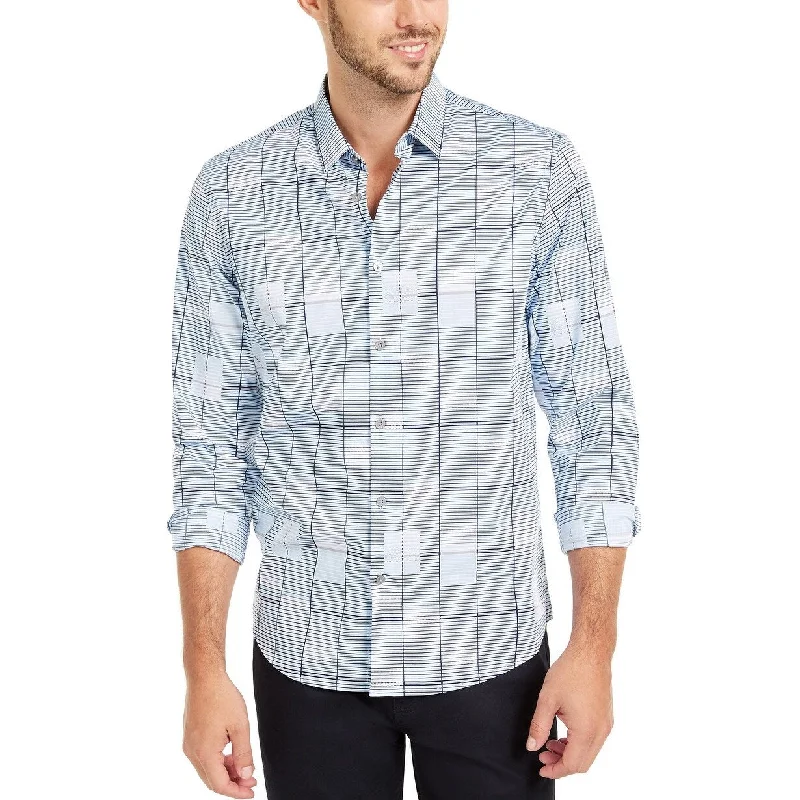 Classic Styles Afani Men's Classic-Fit Geo-Print Shirt Blue Size XX-Large