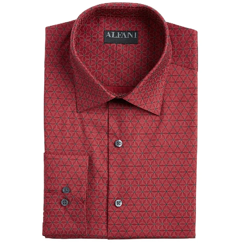 Relaxed T-shirts Alfani Men's Alfatech Stretch Geo-Print Dress Shirt Red Size 34X35 - 16-34-35 Relaxed T-shirts Alfani Men's Alfatech Stretch Geo-Print Dress Shirt Red Size 34X35 - 16-34-35