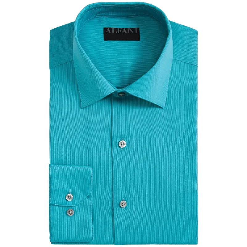 Minimal Apparel Alfani Men's Bedford Cord Regular Fit Dress Shirt Blue 16x34-35