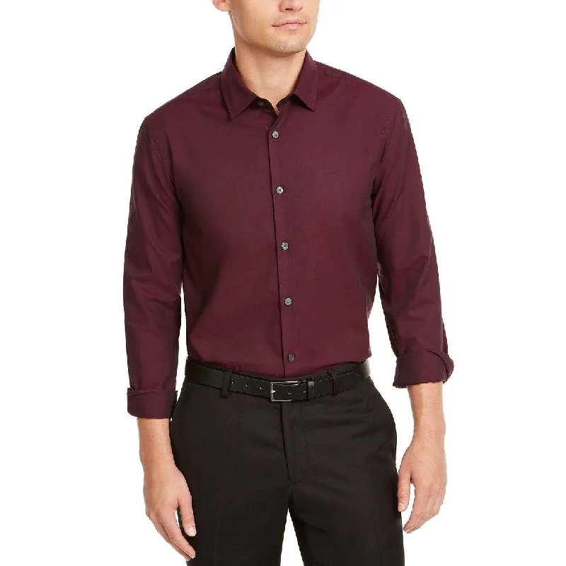 Elegant Outfits Alfani Men's Classic-Fit Solid Shirt Dark Red Size 2 Extra Large - XXL Elegant Outfits Alfani Men's Classic-Fit Solid Shirt Dark Red Size 2 Extra Large - XXL