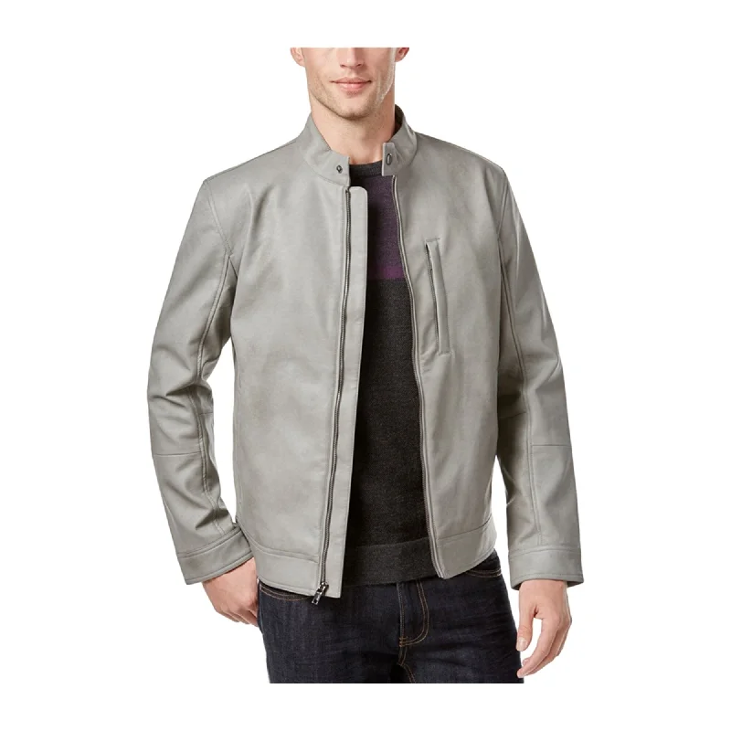 Urban Outfits Alfani Men's Faux-Leather Shirt Gray Size X-Large