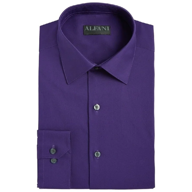 Comfortable Fits Alfani Men's Performance Stretch Easy-Care Solid Dress Shirt Pure Purple Size 14x32-33 Comfortable Fits Alfani Men's Performance Stretch Easy-Care Solid Dress Shirt Pure Purple Size 14x32-33