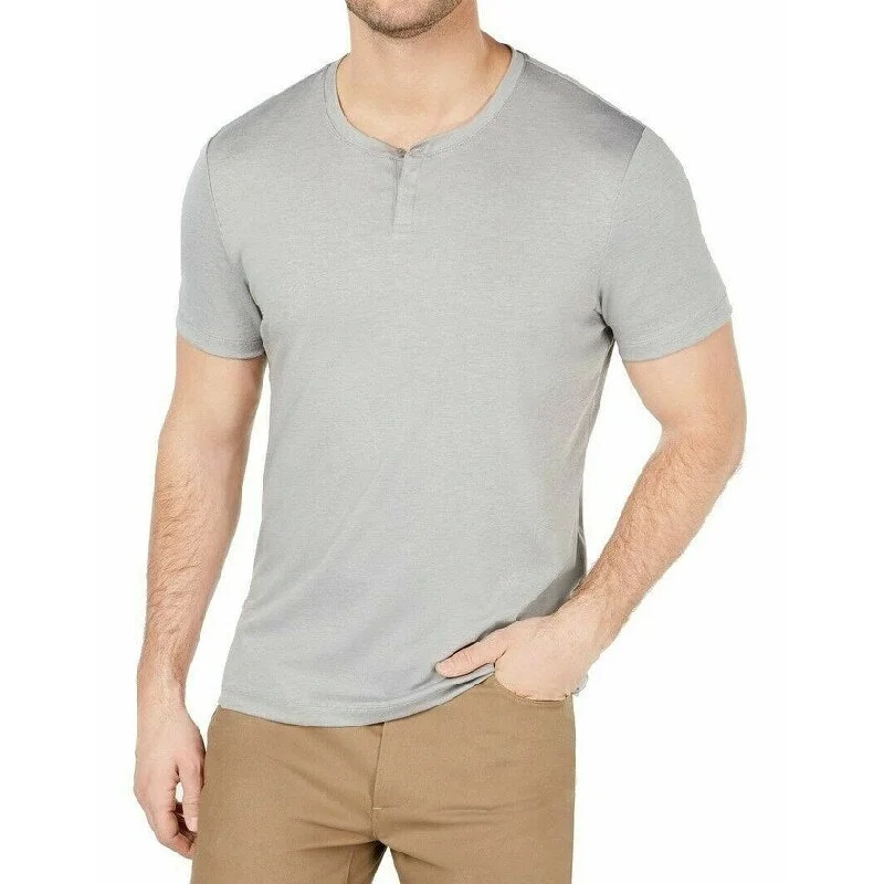 Versatile Wear Alfani Men's Soft Touch Stretch Henley Gray Size Small