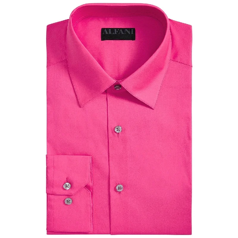 Casual Wear Alfani Men's Stretch Easy-Care Solid Dress Pink Size 16x32-33
