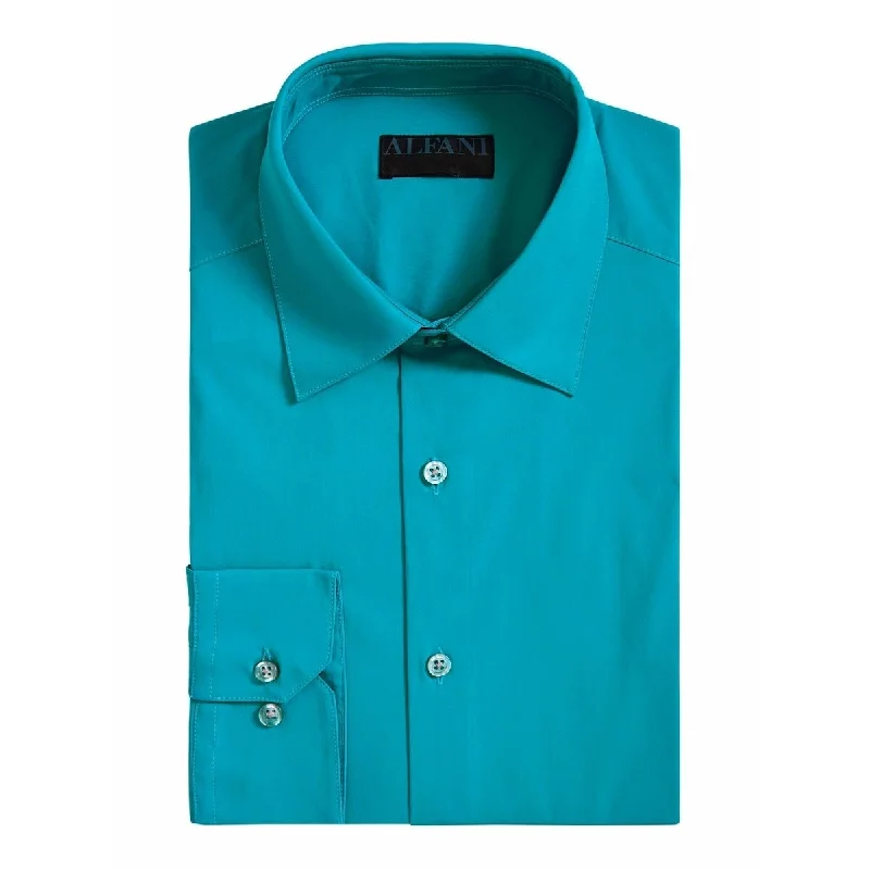 Fashion Tops Alfani Men's Stretch Easy-Care Solid Dress Shirt Blue Size 15-32-33