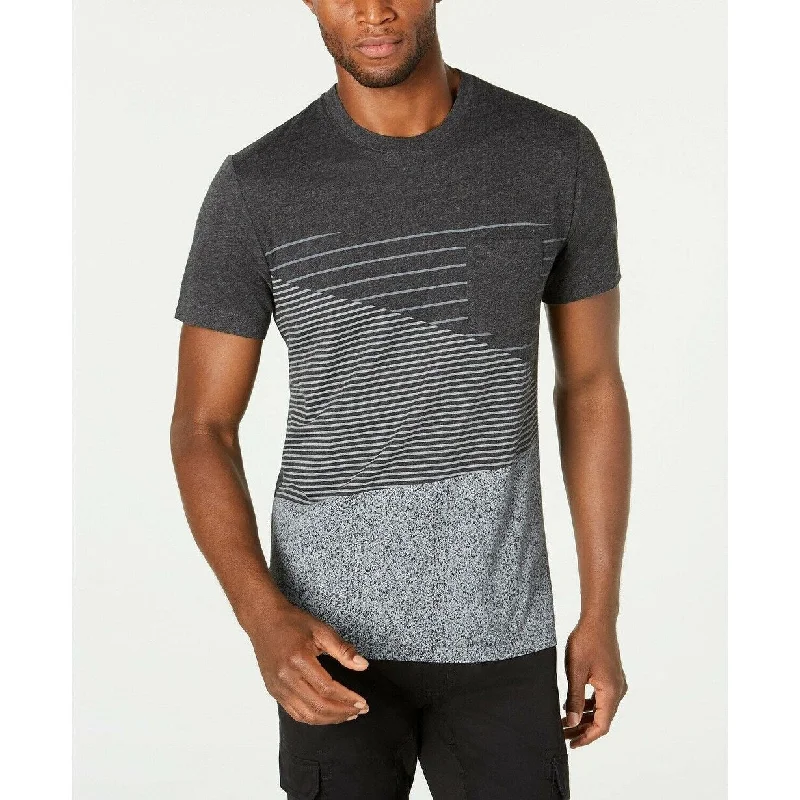 Trendy Tees American Rag Men's Colorblocked Striped T-Shirt Charcoal Size Extra Large Trendy Tees American Rag Men's Colorblocked Striped T-Shirt Charcoal Size Extra Large