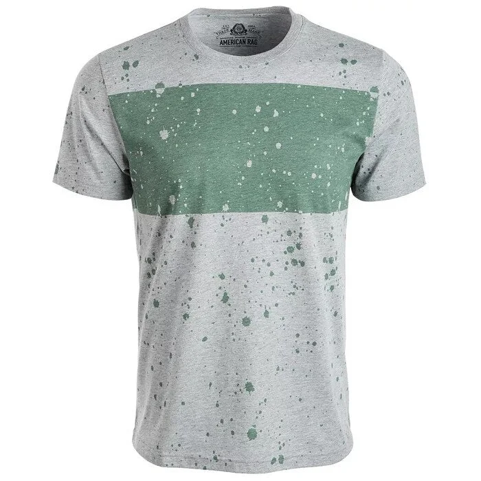 Classic Apparel American Rag Men's Splatter Chest Stripe T-Shirt Gray Size Small