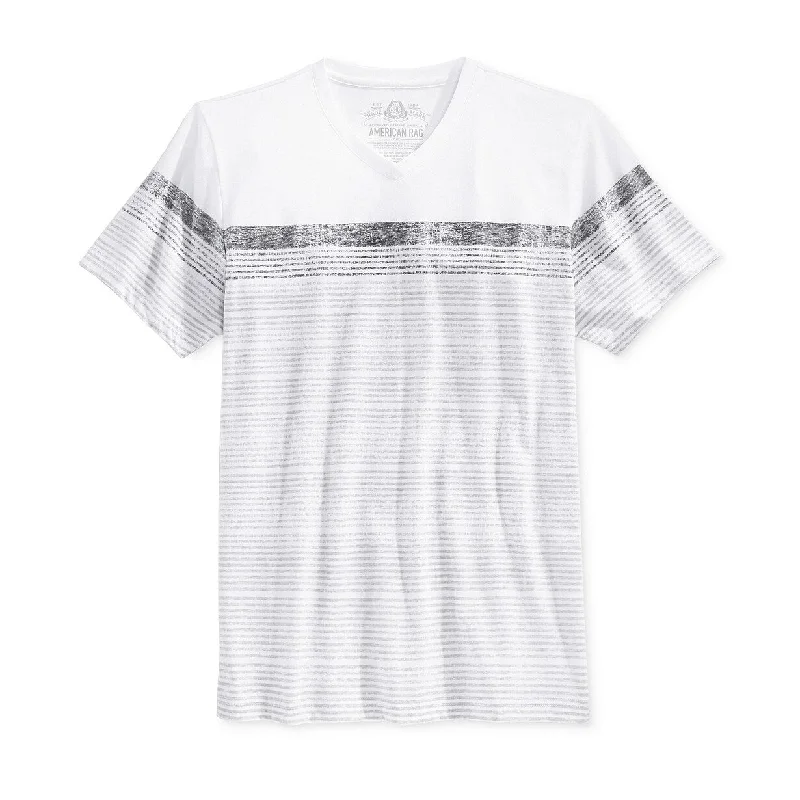 Modern Outfit American Rag Men's Stripe V-Neck T-Shirt Gray Size X-Large
