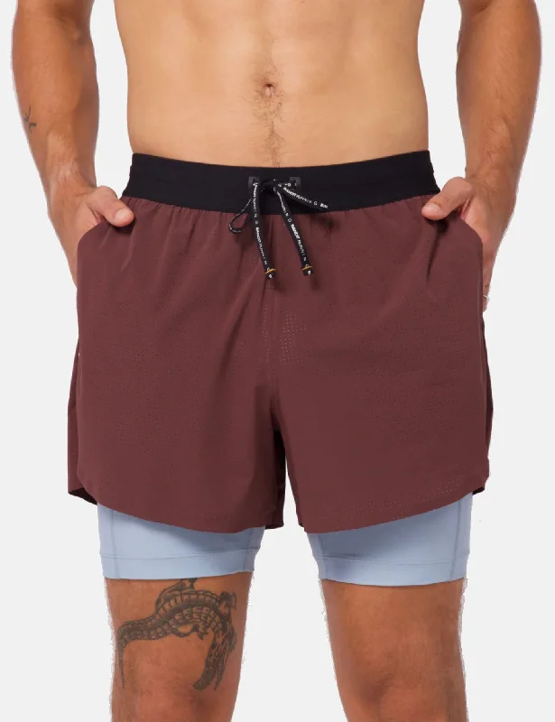 Smart Casual Bandit Vento Men's 4" 2-in-1 Shorts - Chocolate Brown