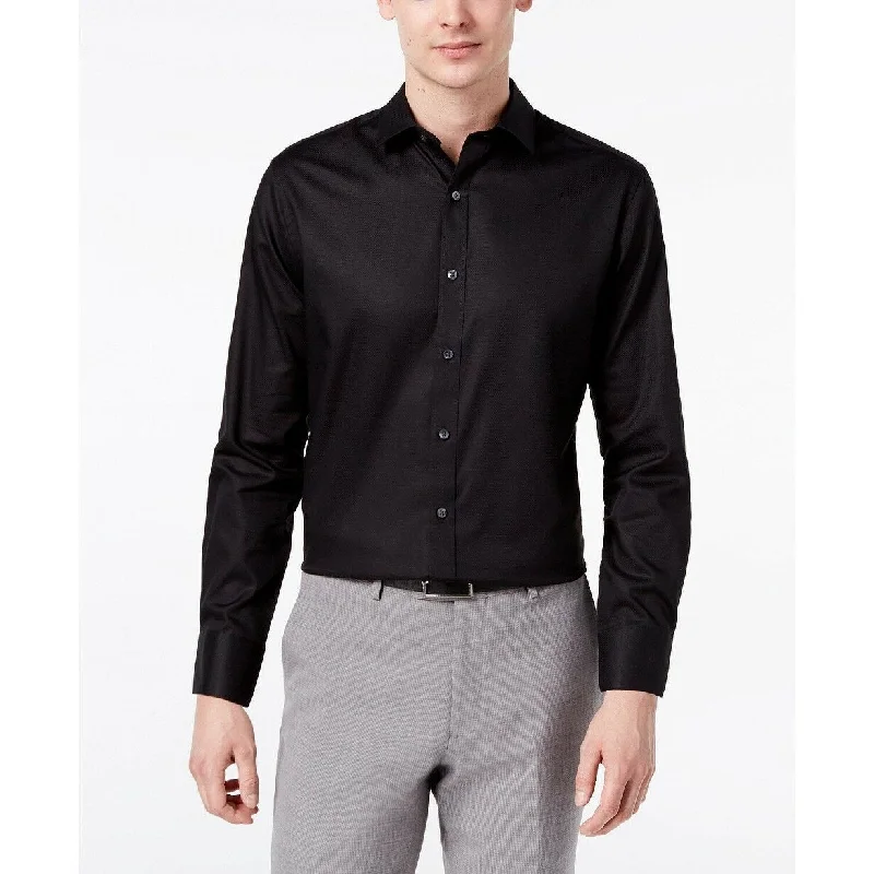 Formal Shirts Bar III Men's Slim-Fit Stretch Dress Shirt Black Size 17-34-35