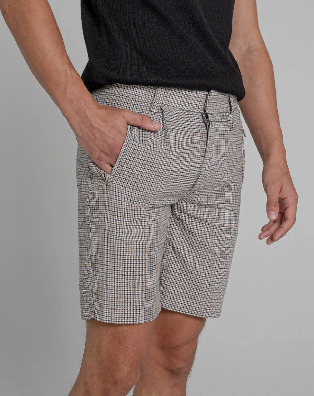 Trendy Shoes CARLISLE CHECK TAILORED MEN'S SHORTS | MUSHROOM