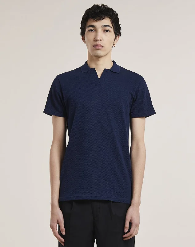 Smart Wear EINAR TEXTURED MENS T-SHIRT | NAVY